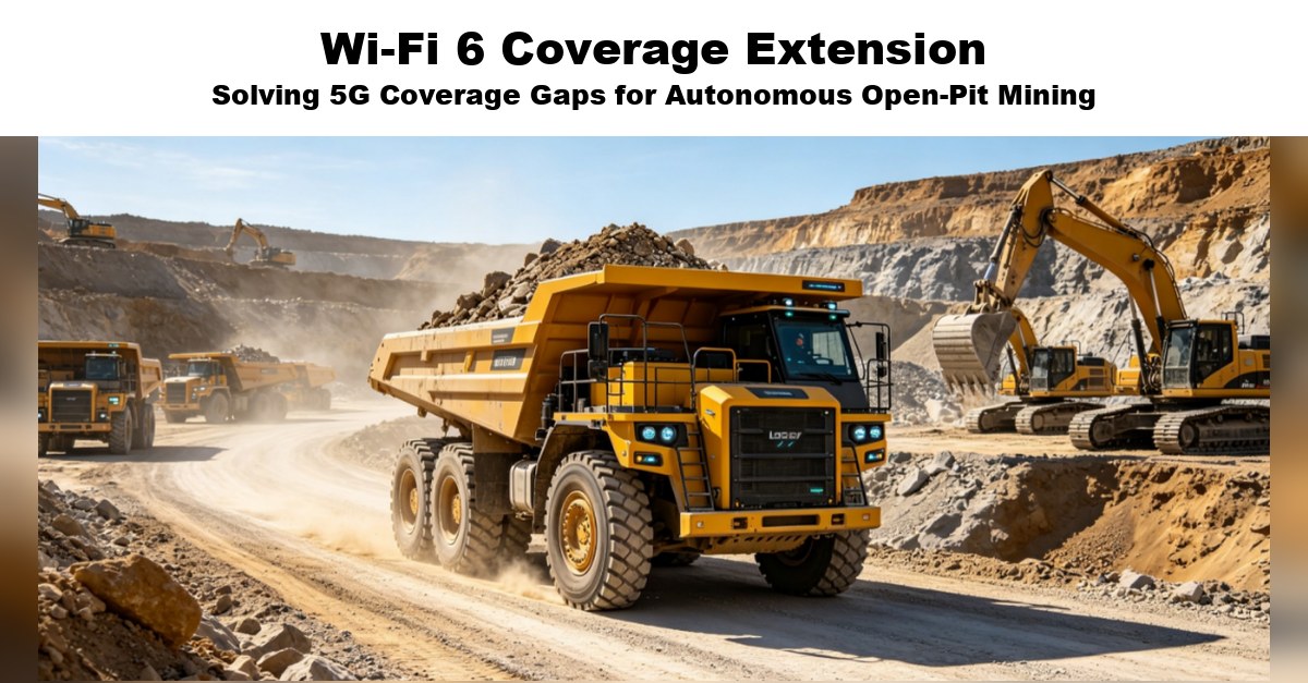 Mine truck wireless network supporting an autonomous haul truck in an open-pit mine.
