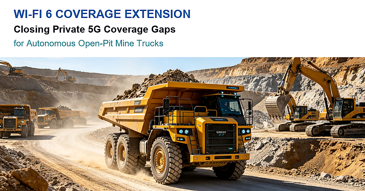 Mine truck wireless network supporting an autonomous haul truck in an open-pit mine.