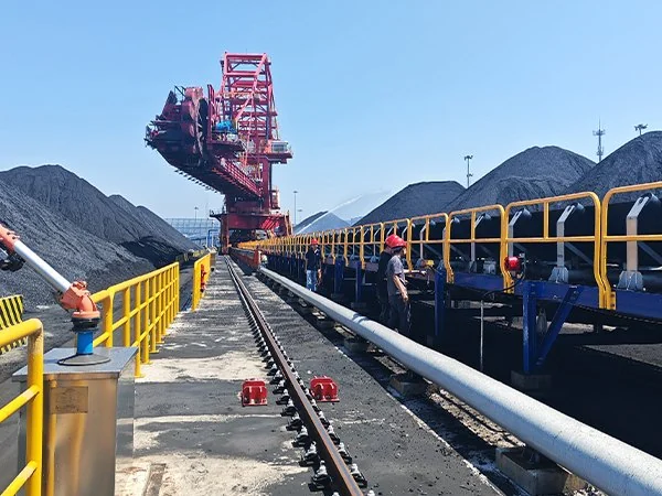Caofeidian Port coal conveyor route served by the smart port wireless network.
