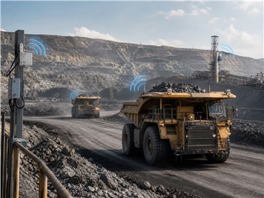 Autonomous mining vehicles connected by industrial WiFi