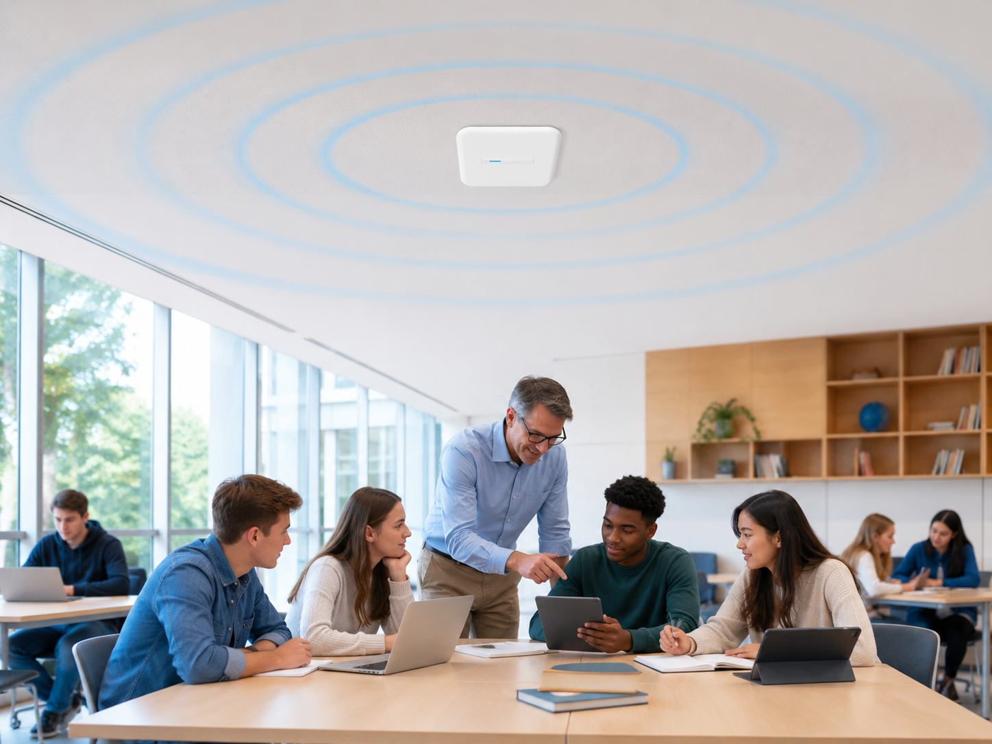 Campus WiFi access point supporting learning and collaboration