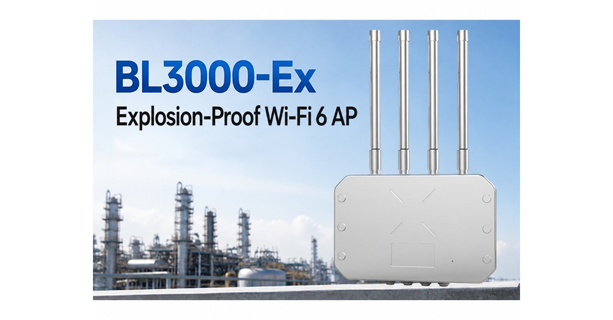 BL3000-EX explosion-proof Wi-Fi 6 base stations in an industrial network application.