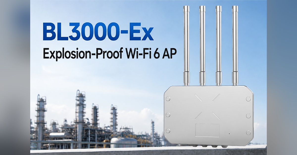 BL3000-EX explosion-proof Wi-Fi 6 base stations in an industrial network application.
