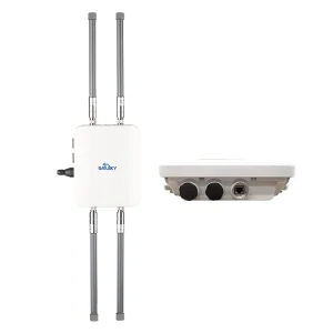 BL3000HW-SFP outdoor Wi-Fi 6 industrial base station with external antenna interfaces.