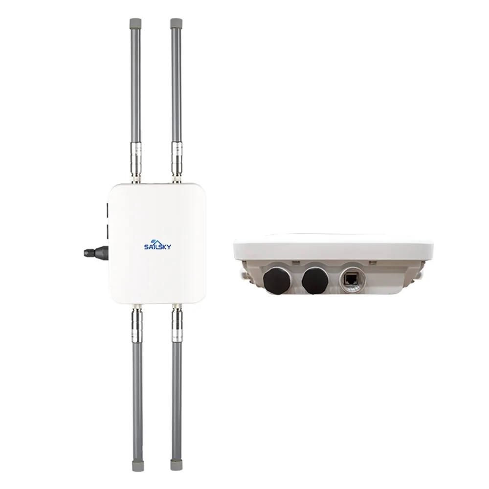 BL3000HW-SFP outdoor Wi-Fi 6 industrial base station with external antenna interfaces.